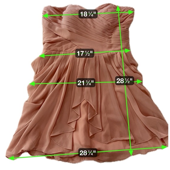 David’s Bridal Strapless Blush Pink Chiffon Pleated Cocktail Dress XL (EUC) - Picture 13 of 14